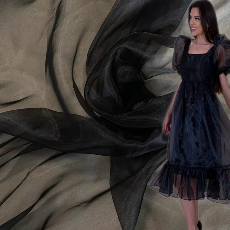 Tissu en organza noir cristal  - Crystal Mesh Fabric avis et prix